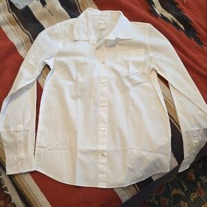 Crewcuts White Button-Down Shirt with Chest Pocket